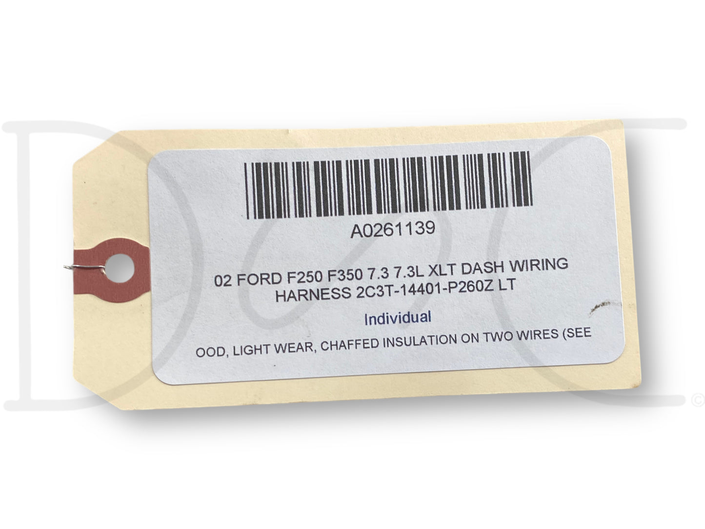 02 Ford F250 F350 7.3 7.3L XLT Dash Wiring Harness 2C3T-14401-P260Z Lt