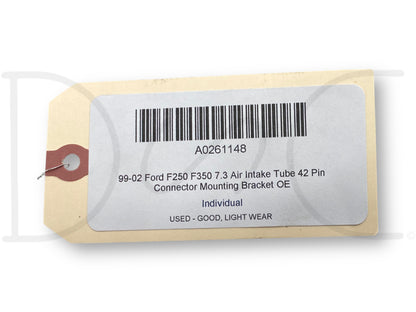 99-02 Ford F250 F350 7.3 Air Intake Tube 42 Pin Connector Mounting Bracket OE