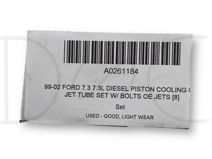 99-02 Ford 7.3 7.3L Diesel Piston Cooling Oil Jet Tube Set W/ Bolts OE Jets [8]