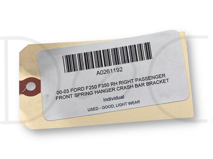 00-03 Ford F250 F350 RH Right Passenger Front Spring Hanger Crash Bar Bracket