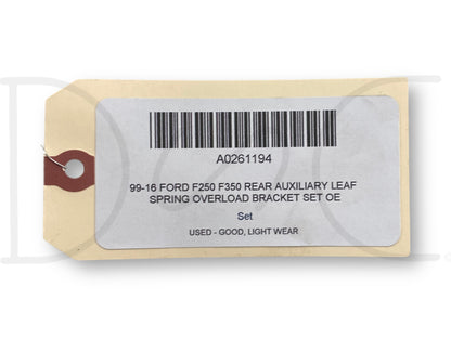 99-16 Ford F250 F350 Rear Auxiliary Leaf Spring Overload Bracket Set OE