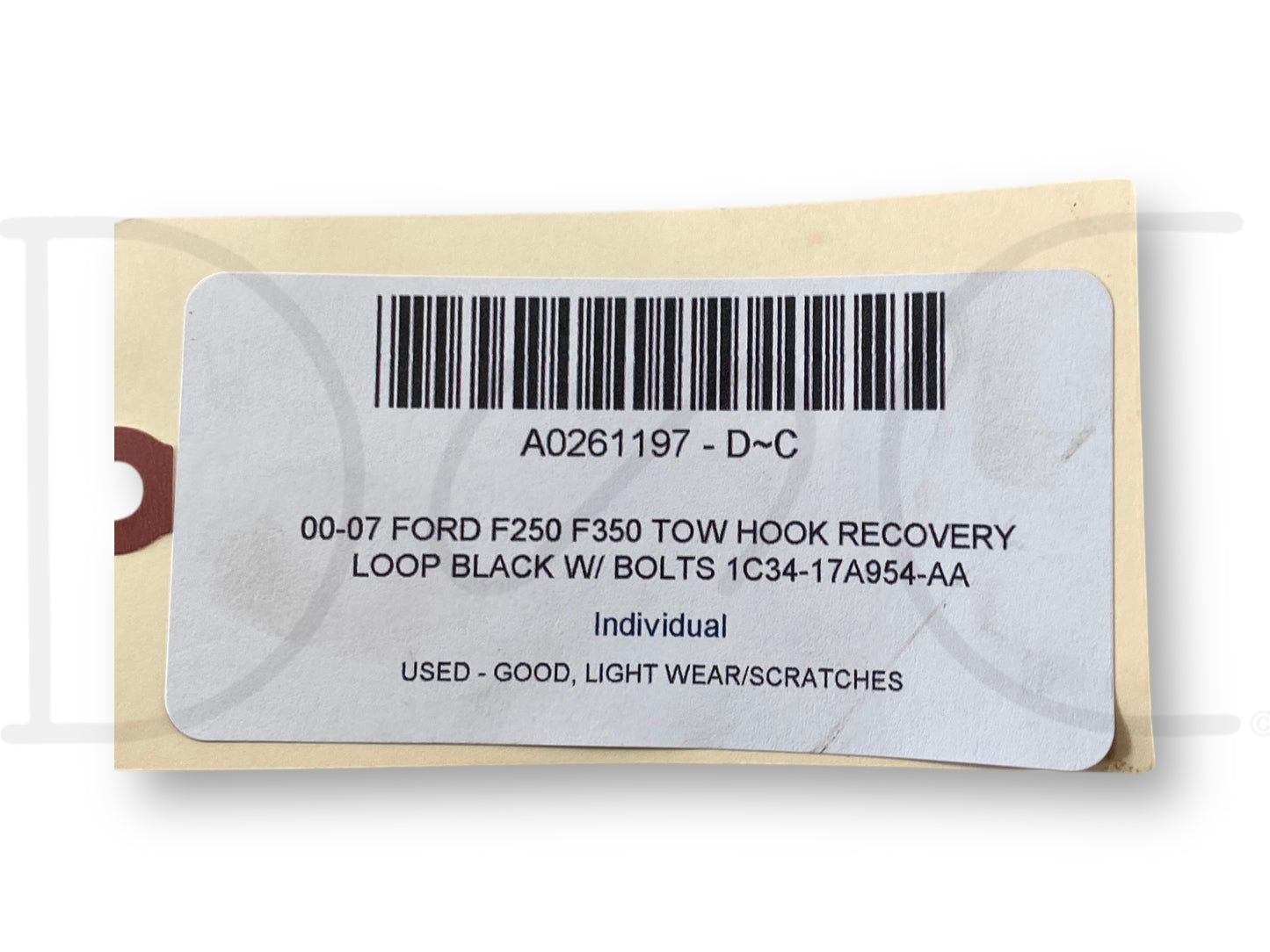 00-07 Ford F250 F350 Tow Hook Recovery Loop Black W/ Bolts 1C34-17A954-Aa