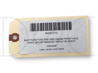 99-07 Ford F250 F350 2WD I-Beam Front Axle Pivot Mount Bracket Front RH Right