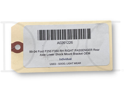 99-04 Ford F250 F350 RH Right Passenger Rear Axle Lower Shock Mount Bracket OEM