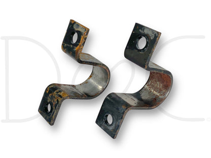 99-04 Ford F250 F350 2WD Front Axle Sway Bar Bushing Brackets Bracket Set OE