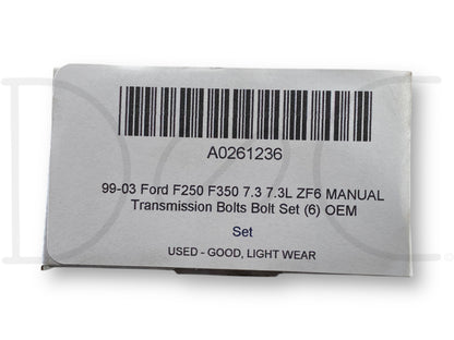 99-03 Ford F250 F350 7.3 7.3L ZF6 Manual Transmission Bolts Bolt Set (6) OEM