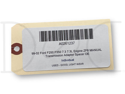 99-02 Ford F250 F350 7.3 7.3L Engine ZF6 Manual Transmission Adapter Spacer OE