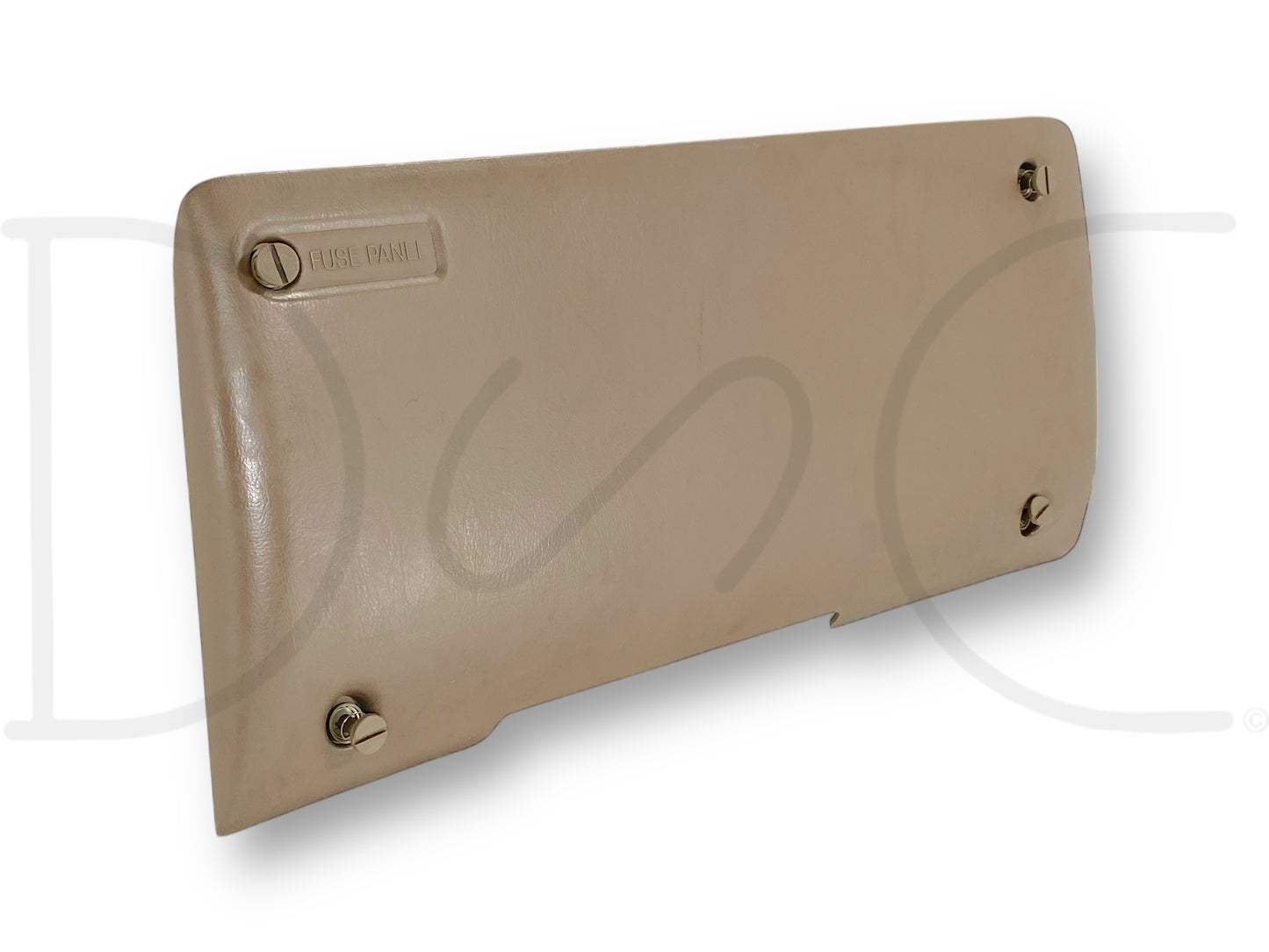 99-04 Ford F250 F350 Lower Dash Fuse Panel Cover Trim Tan OE F81B-25044F08-Aew in used good condition with light wear, compatible with 1999-2004 Ford Super Duty trucks.