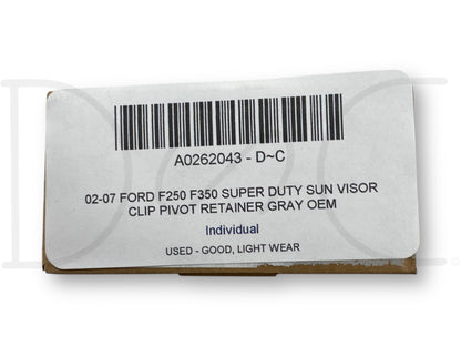 02-07 Ford F250 F350 Super Duty Sun Visor Clip Pivot Retainer Gray OEM