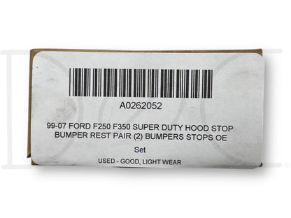 99-07 Ford F250 F350 Super Duty Hood Stop Bumper Rest Pair (2) Bumpers Stops OE
