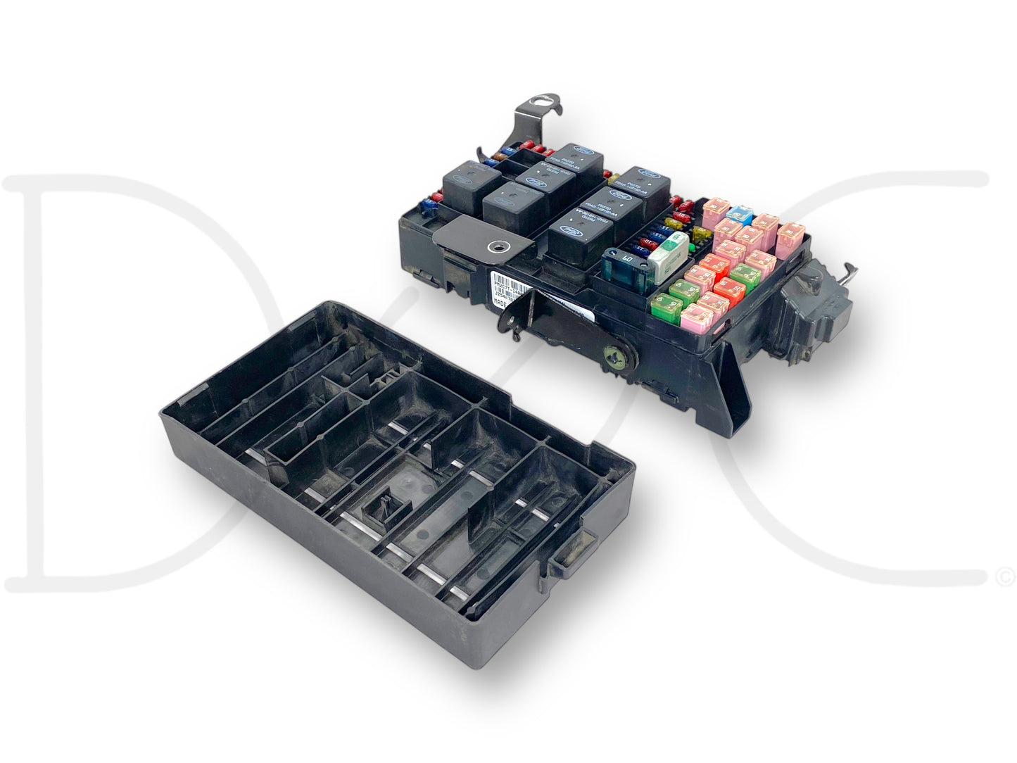 02-03 Ford F250 F350 7.3 Interior Fuse Panel Junction Box Module 2C7T-14A067-AN used in good condition with light wear, compatible with 2002-2003 Ford Super Duty trucks.