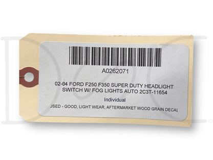02-04 Ford F250 F350 Super Duty Headlight Switch W/ Fog Lights Auto 2C3T-11654
