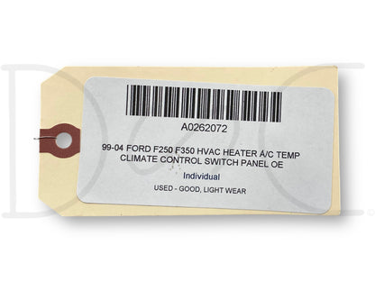 99-04 Ford F250 F350 HVAC Heater A/C Temp Climate Control Switch Panel OE