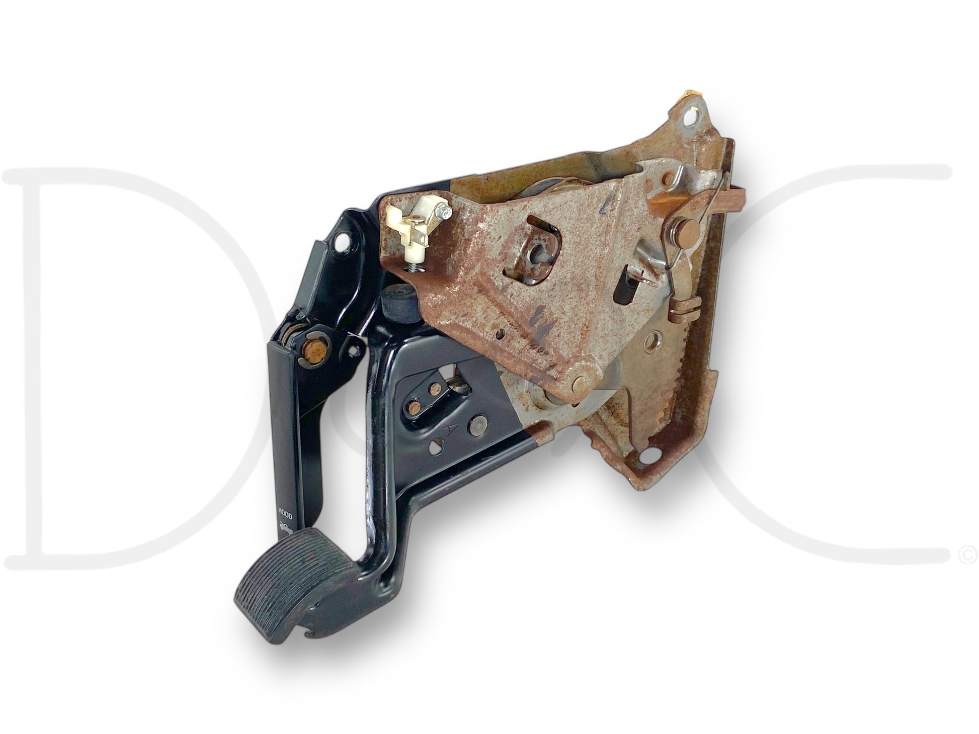 99-01 Ford F250 F350 Emergency Parking Brake Pedal Hood Release Lever E Brake OE used with light wear, compatible with 1999-2001 Ford F-250 F-350 trucks, showing metal and plastic parts.