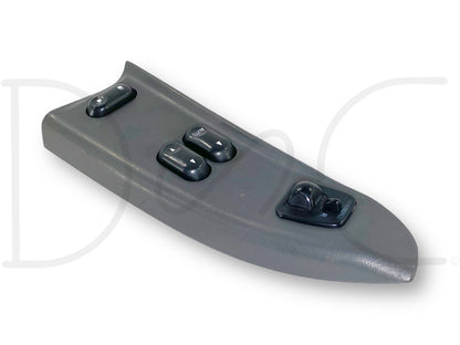 02-05 Ford F250 F350 LH Left Driver Front Power Window Lock Switch Panel Gray with minor surface blemishes on bezel, used but functional for Super Duty trucks.