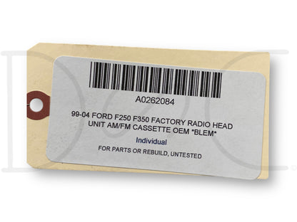 99-04 Ford F250 F350 Factory Radio Head Unit AM/FM Cassette OEM *Blem*