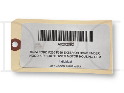 99-04 Ford F250 F350 Exterior HVAC Under Hood Air Box Blower Motor Housing OEM