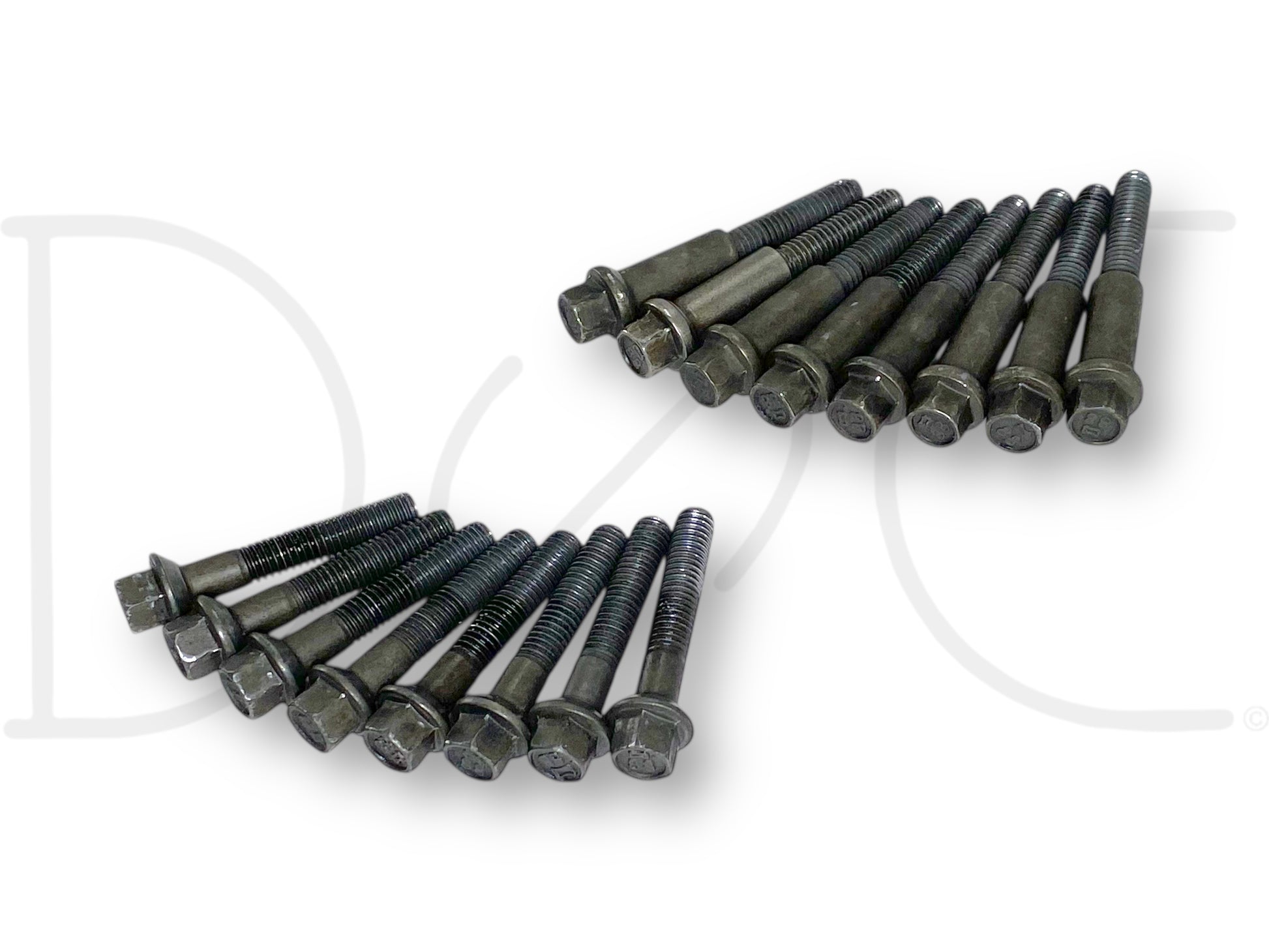 99-02 Ford F250 F350 7.3 7.3L Fuel Injector Retainer Bolts OE Bolt Set [16] used good condition with light wear, compatible with Ford Super Duty diesel trucks from 1999 to 2002.
