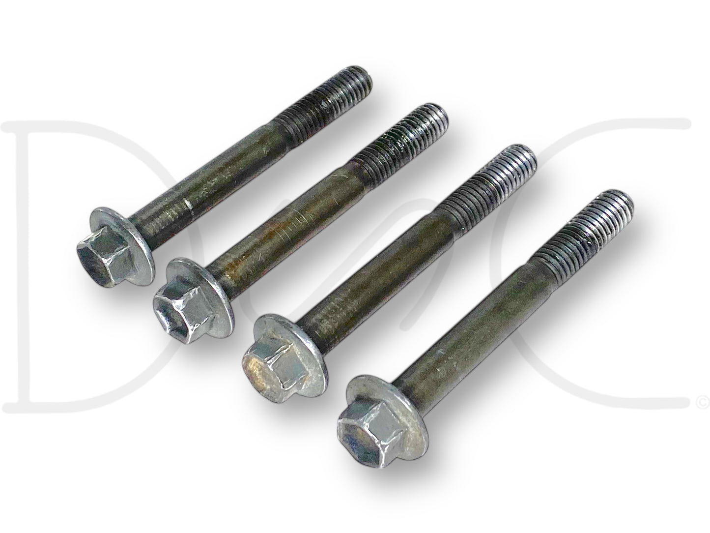 99-03 Ford F250 F350 7.3 7.3L Powerstroke Diesel Turbo Pedestal Bolts OE Bolt Se set of four used bolts with light wear, suitable for 1999-2002 Ford Super Duty trucks.