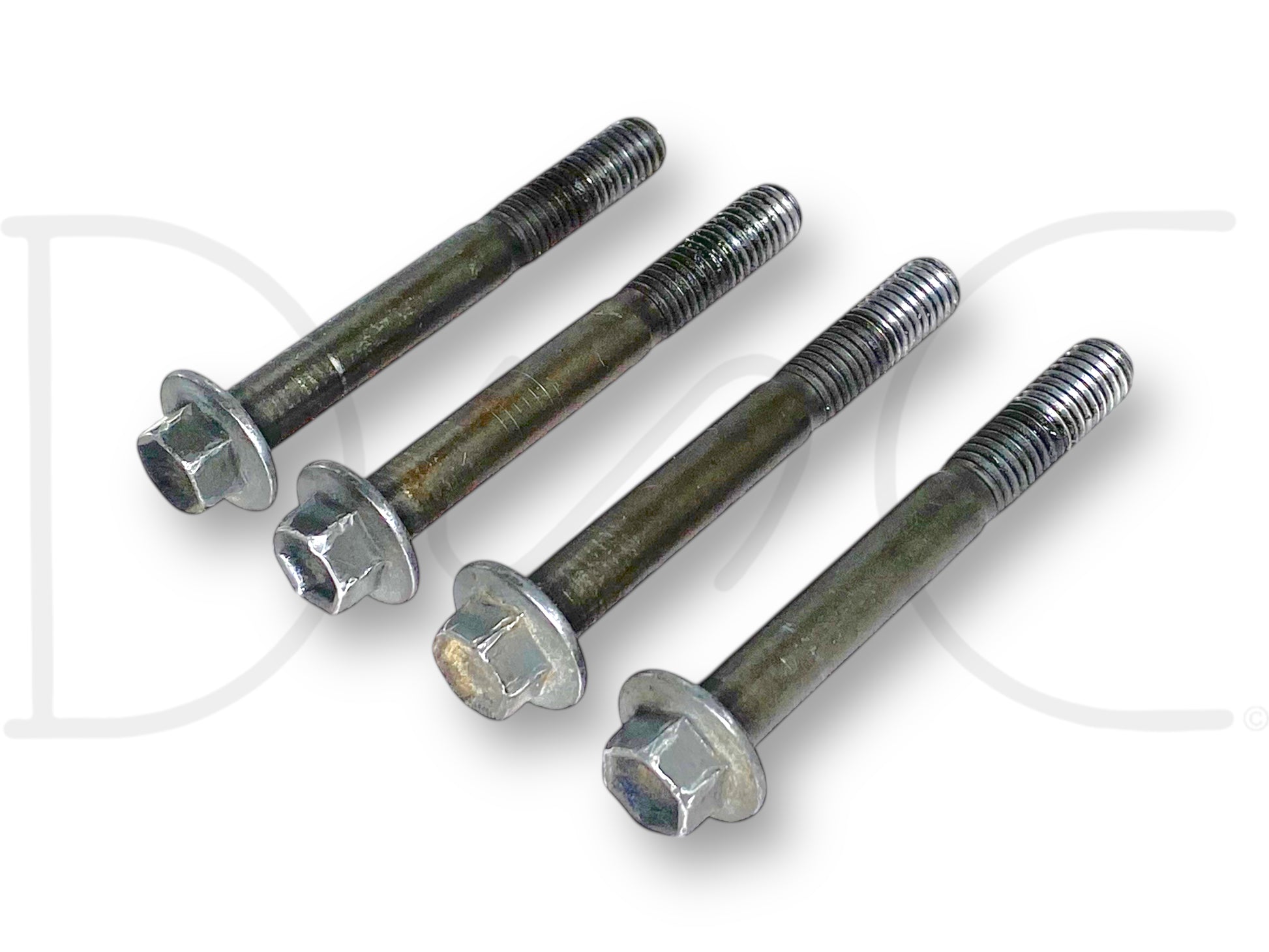99-03 Ford F250 F350 7.3 7.3L Powerstroke Diesel Turbo Pedestal Bolts OE Bolt Se set of four used bolts with light wear, suitable for 1999-2002 Ford Super Duty trucks.
