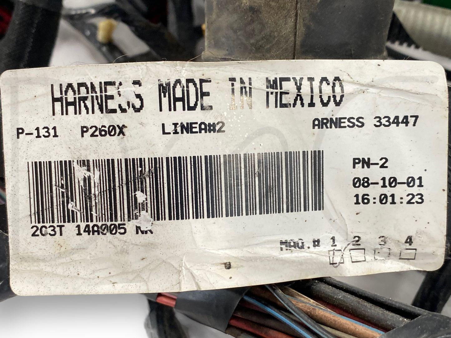 02 Ford F250 F350 XLT Extended Cab Interior Wiring Harness 2C3T-14A005-P260X Nk