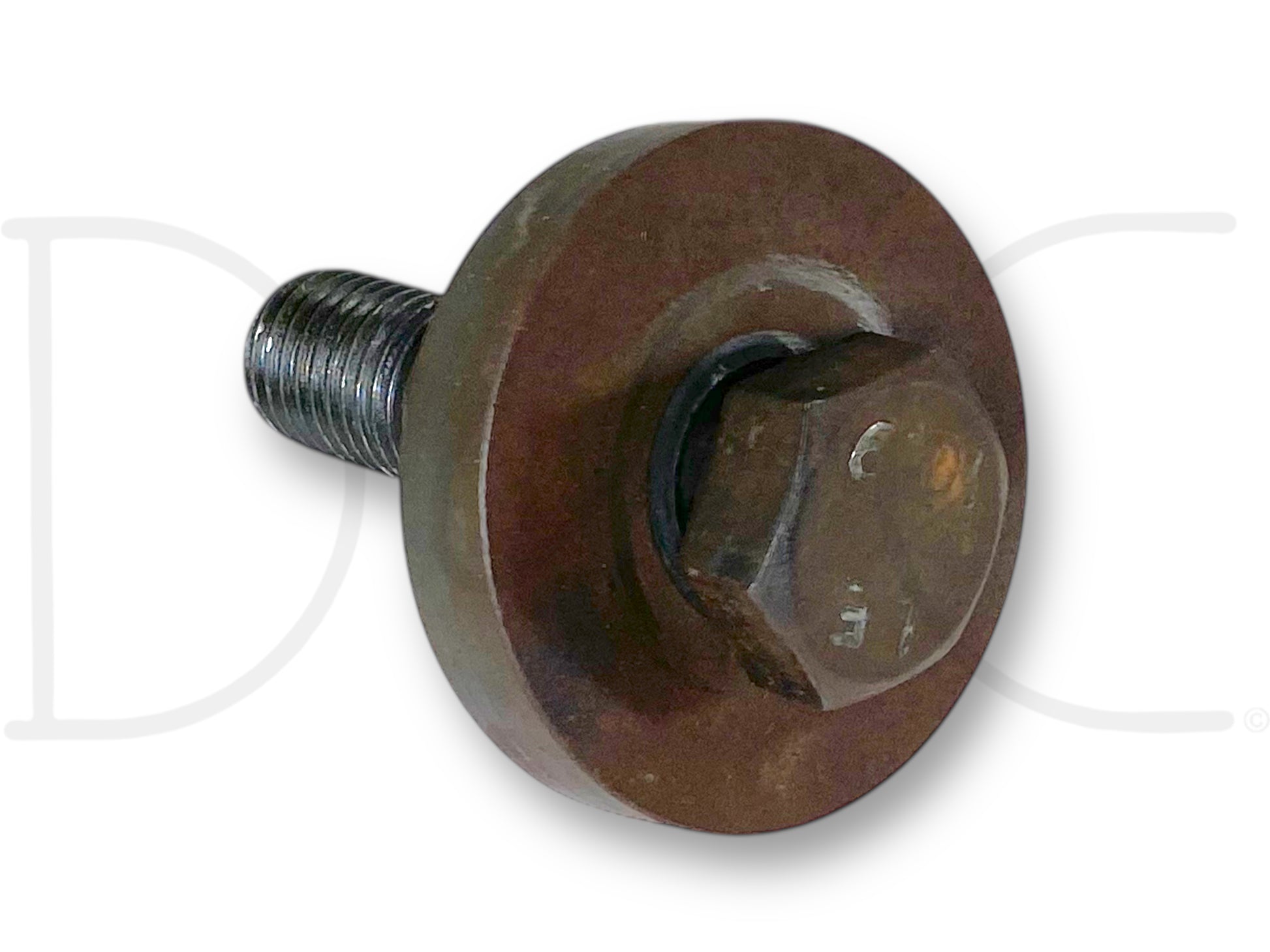 Used good condition 99-02 Ford F250 F350 7.3 7.3L Diesel Harmonic Balancer Crank Pulley Bolt Washer with light wear, compatible with Super Duty trucks from 1999 to 2002.