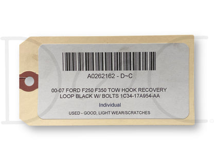 00-07 Ford F250 F350 Tow Hook Recovery Loop Black W/ Bolts 1C34-17A954-Aa