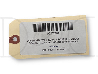 99-04 Ford F250 F350 4X4 Front Axle U Bolt Bracket Sway Bar Mount 1C34-5A316-Aa