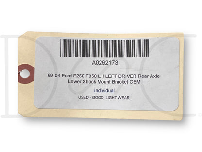 99-04 Ford F250 F350 LH Left Driver Rear Axle Lower Shock Mount Bracket OEM