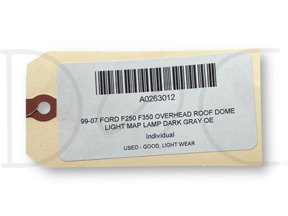 99-07 Ford F250 F350 Overhead Roof Dome Light Map Lamp Dark Gray OE