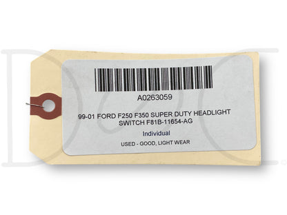 99-01 Ford F250 F350 Super Duty Headlight Switch F81B-11654-Ag