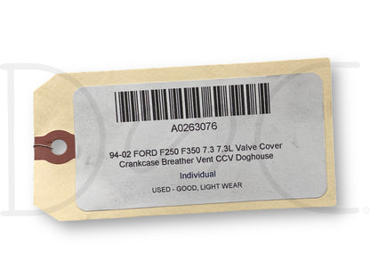 94-02 Ford F250 F350 7.3 7.3L Valve Cover Crankcase Breather Vent CCV Doghouse