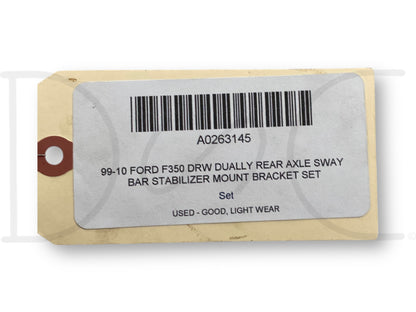 99-10 Ford F350 DRW Dually Rear Axle Sway Bar Stabilizer Mount Bracket Set