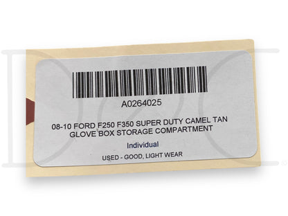 08-10 Ford F250 F350 Super Duty Camel Tan Glove Box Storage Compartment