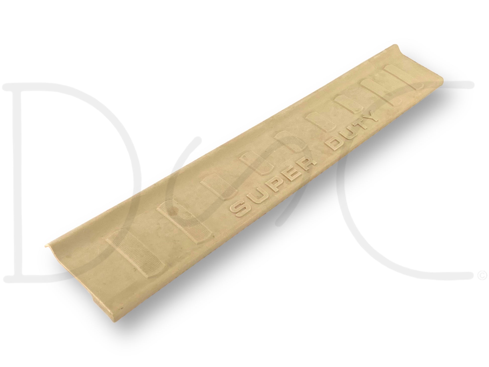08-10 Ford F250 F350 LH Left Driver Rocker Sill Trim Panel Camel Tan OEM, used condition with light wear and scratches, removed from a 2008 Ford F-250 King Ranch 6.4L Powerstroke Super Duty truck, designed for fitment on 2008-2010 F-250, F-350, F-450, and F-550 models.