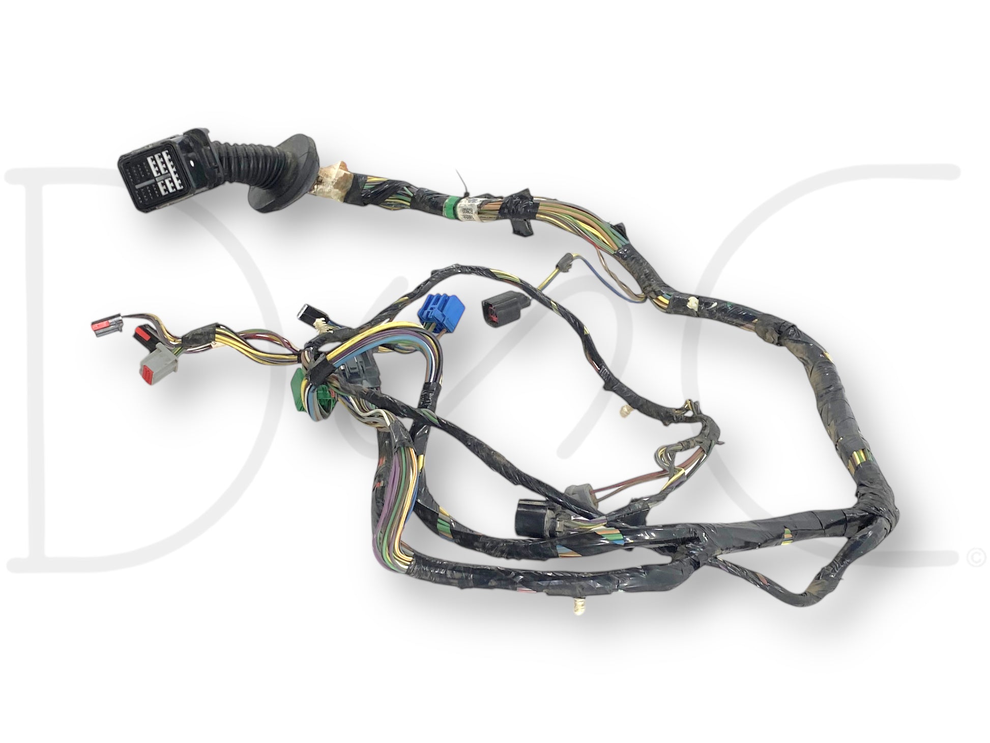 08-10 Ford F250 F350 LH Left Front Driver Door Wiring Harness 8C3T-14631-P2609 showing used good condition with light wear and a cracked release clip handle, compatible with 2008-2010 Ford F-250, F-350, F-450, and F-550 Super Duty trucks.