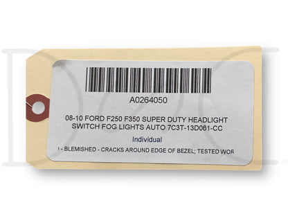 08-10 Ford F250 F350 Super Duty Headlight Switch Fog Lights Auto 7C3T-13D061-Cc