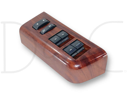 08-10 Ford F250 F350 LH Left Driver Front Power Window Lock Switch Panel Wood