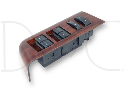 08-10 Ford F250 F350 LH Left Driver Front Power Window Lock Switch Panel Wood