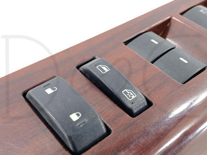 08-10 Ford F250 F350 LH Left Driver Front Power Window Lock Switch Panel Wood
