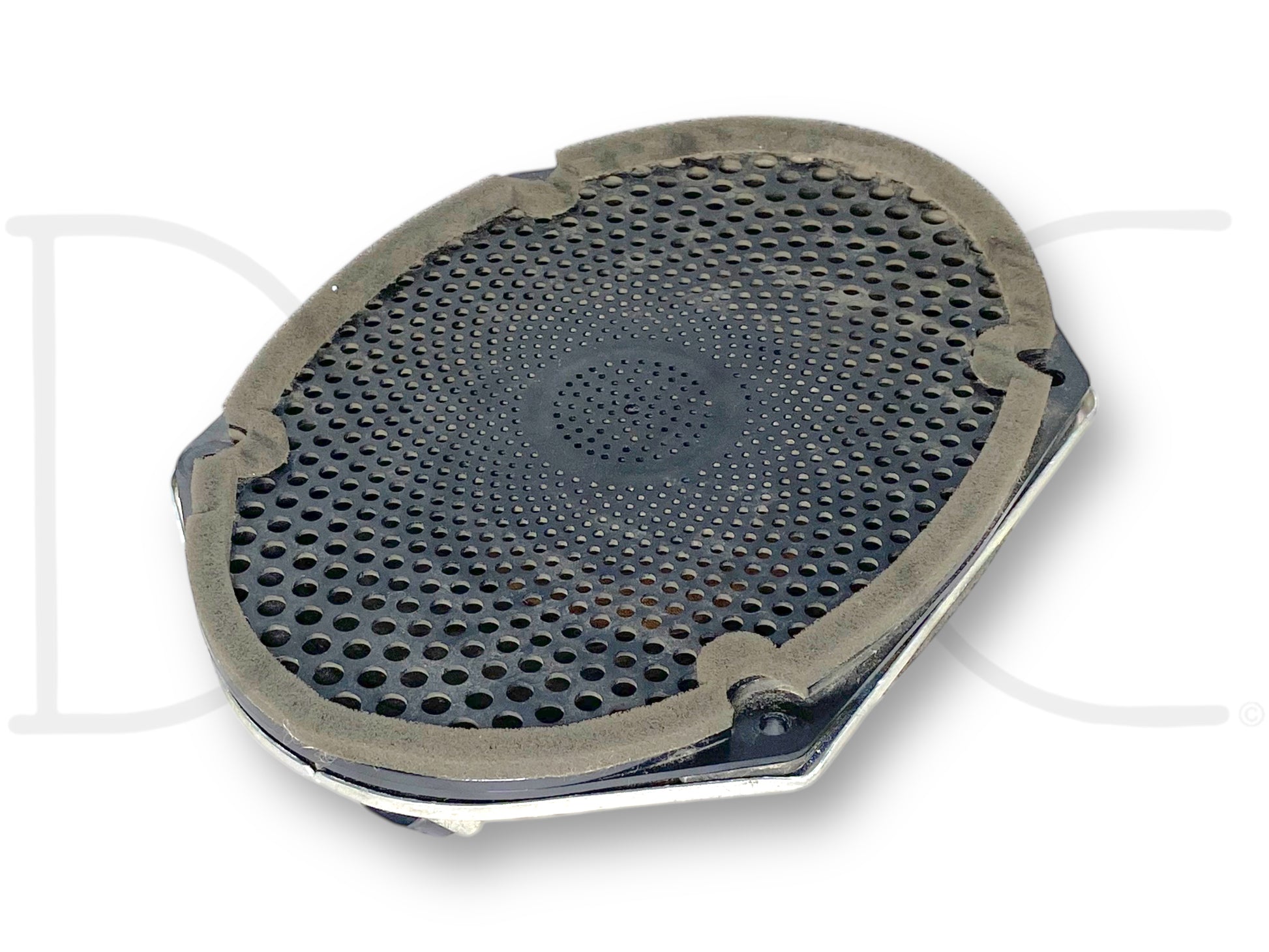 08-16 Ford F250 F350 Super Duty Front Door Speaker OE 7H6T-18808-Fa, used in good condition with light wear, compatible with 2008-2016 Ford F-250, F-350, F-450, and F-550 trucks, featuring durable black metal mesh and foam surround for reliable audio performance.
