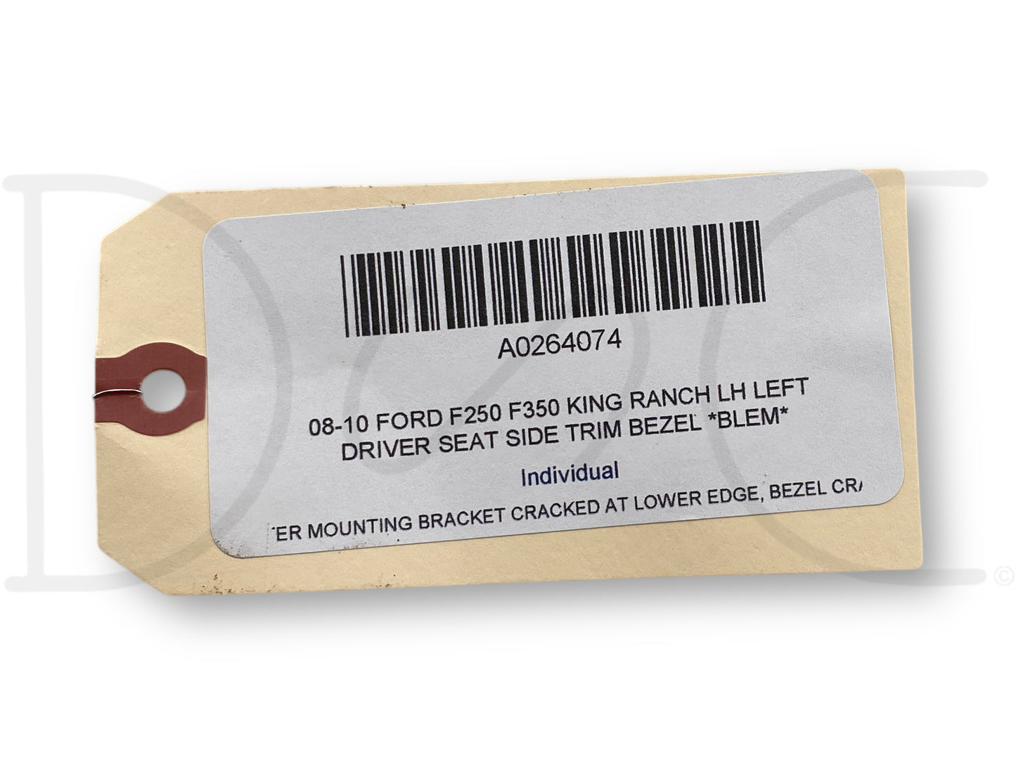 08-10 Ford F250 F350 King Ranch LH Left Driver Seat Side Trim Bezel *Blem*