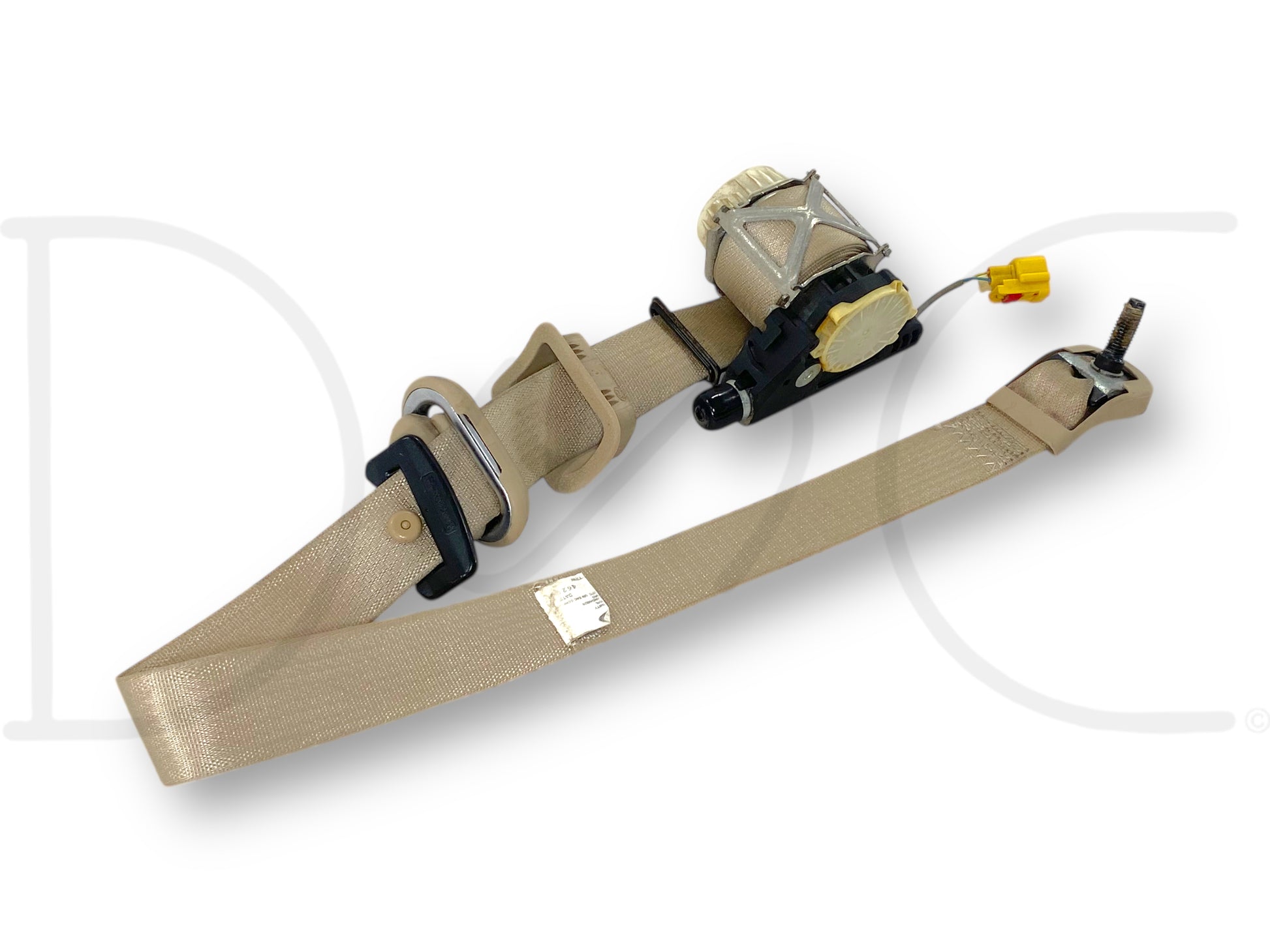 08-10 Ford F250 F350 RH Right Passenger Front Seat Belt Seatbelt Camel Tan OE, used condition with light wear, beige camel tan color, includes retractor mechanism and wiring connector, compatible with 2008-2010 Ford F-250, F-350, F-450, F-550 Super Duty trucks.