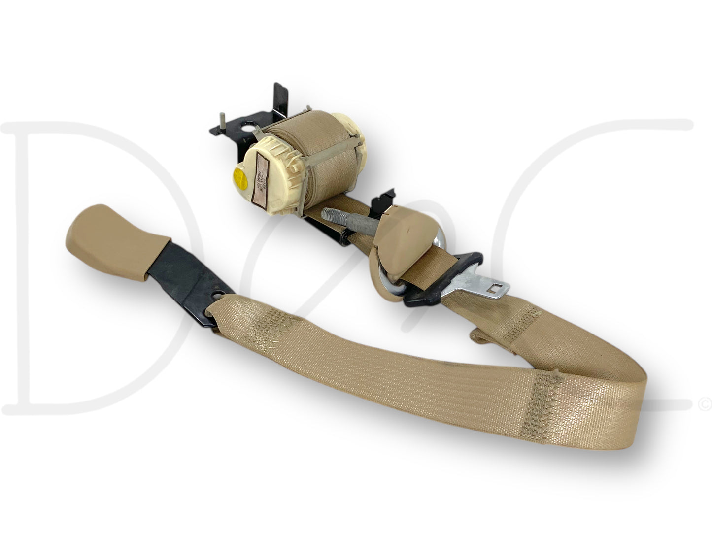 08-10 Ford F250 F350 RH Right Passenger Rear Seat Belt Seatbelt Camel Tan OE, used condition with light wear, compatible with 2008-2010 Ford F-250, F-350, F-450, and F-550 trucks, genuine OE part for reliable safety performance.