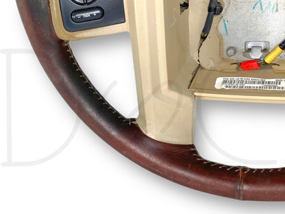 08-10 Ford F250 F350 King Ranch Steering Wheel W/ Cruise Audio Temp Fan *Blem*