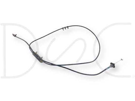08-10 Ford F250 F350 Hood Latch Primary Main Release Cable To Cab OE, used condition with light wear, compatible with 2008-2010 Ford F-250, F-350, F-450, and F-550 trucks, durable cable designed for Super Duty hood latch release functions.