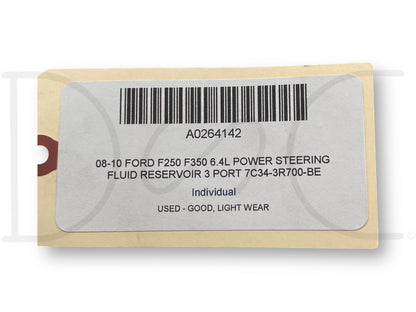 08-10 Ford F250 F350 6.4L Power Steering Fluid Reservoir 3 Port 7C34-3R700-Be