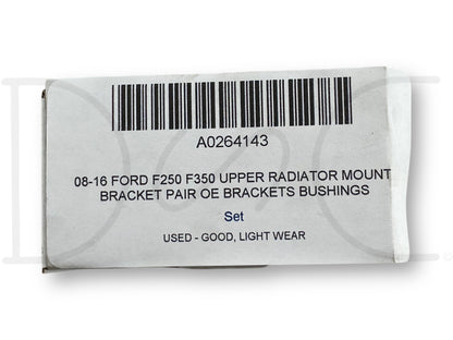 08-16 Ford F250 F350 Upper Radiator Mount Bracket Pair OE Brackets Bushings