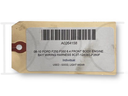 08-10 Ford F250 F350 6.4 Front Body Engine Bay Wiring Harness 8C3T-12A581-P260F