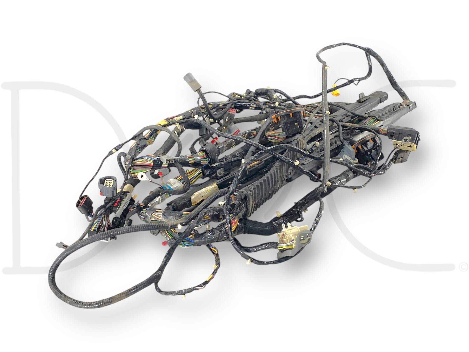 2008 Ford F250 F350 King Ranch Lariat Crew Cab Wiring Harness 8C3T-14A005-Bh used wiring harness with light wear and several wires tapped in the passenger rocker sill area for amp steps, compatible with 2008 Ford F-250 F-350 F-450 F-550 trucks, genuine OE quality.